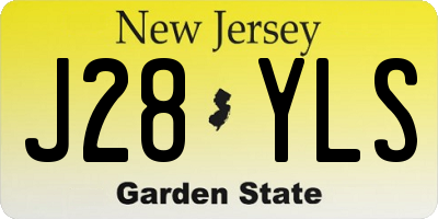 NJ license plate J28YLS
