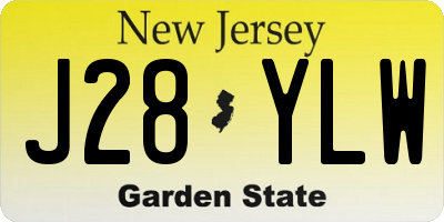 NJ license plate J28YLW