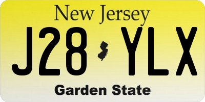 NJ license plate J28YLX