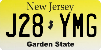 NJ license plate J28YMG