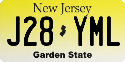NJ license plate J28YML
