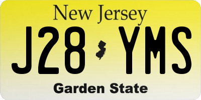 NJ license plate J28YMS