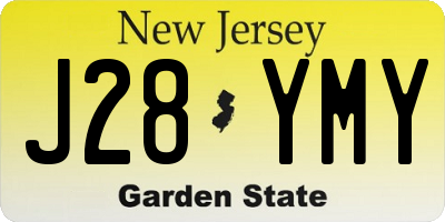 NJ license plate J28YMY