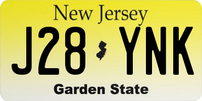 NJ license plate J28YNK