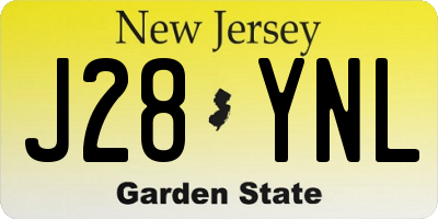 NJ license plate J28YNL