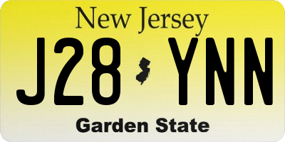 NJ license plate J28YNN