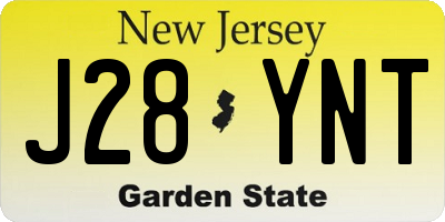 NJ license plate J28YNT