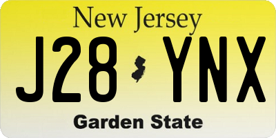 NJ license plate J28YNX