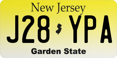 NJ license plate J28YPA
