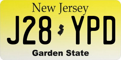 NJ license plate J28YPD