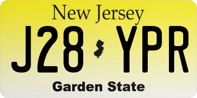 NJ license plate J28YPR