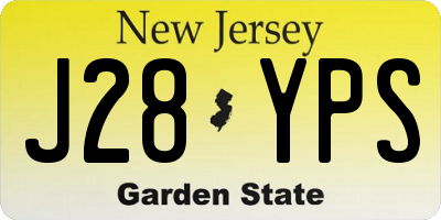 NJ license plate J28YPS