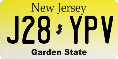NJ license plate J28YPV