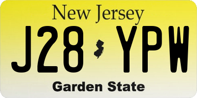 NJ license plate J28YPW