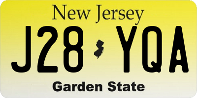 NJ license plate J28YQA