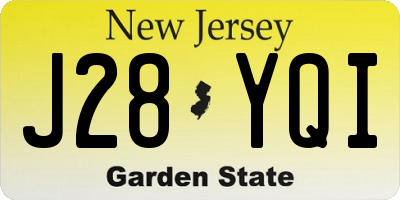 NJ license plate J28YQI