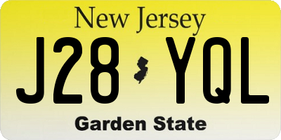 NJ license plate J28YQL