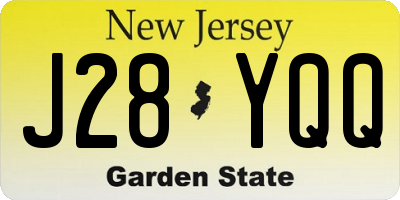 NJ license plate J28YQQ