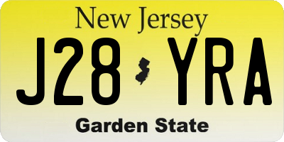 NJ license plate J28YRA