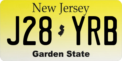 NJ license plate J28YRB