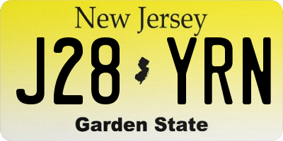 NJ license plate J28YRN