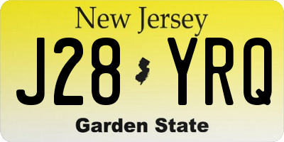 NJ license plate J28YRQ