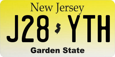 NJ license plate J28YTH