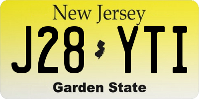 NJ license plate J28YTI
