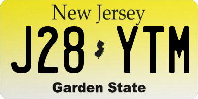 NJ license plate J28YTM