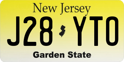 NJ license plate J28YTO
