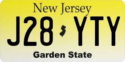 NJ license plate J28YTY
