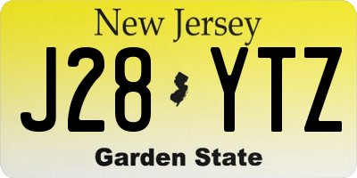 NJ license plate J28YTZ