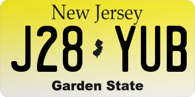 NJ license plate J28YUB