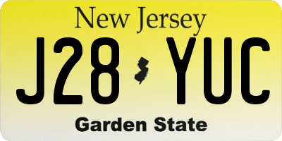 NJ license plate J28YUC