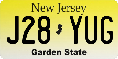 NJ license plate J28YUG