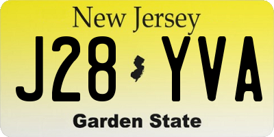 NJ license plate J28YVA