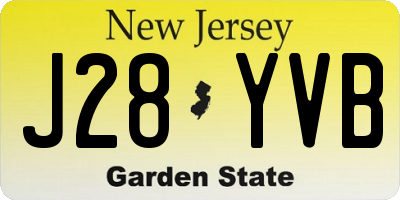 NJ license plate J28YVB