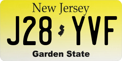 NJ license plate J28YVF