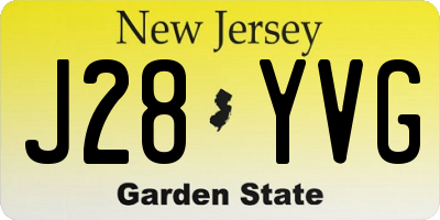 NJ license plate J28YVG