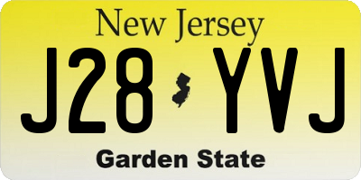 NJ license plate J28YVJ