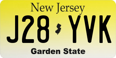 NJ license plate J28YVK