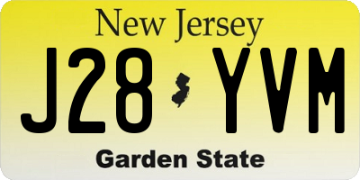 NJ license plate J28YVM