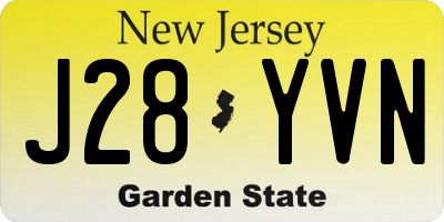 NJ license plate J28YVN