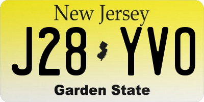 NJ license plate J28YVO