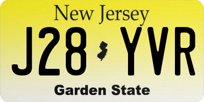 NJ license plate J28YVR