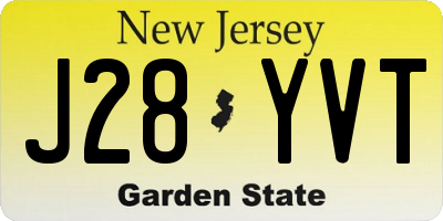 NJ license plate J28YVT