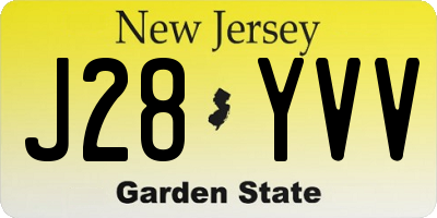 NJ license plate J28YVV