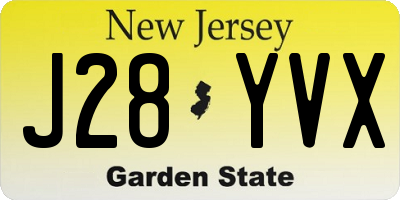 NJ license plate J28YVX