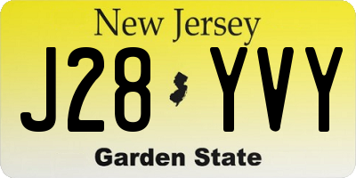NJ license plate J28YVY