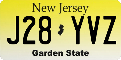 NJ license plate J28YVZ